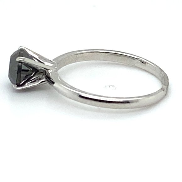 Black Diamond 1.26ct Solid 14K White Gold Ring - Picture 7 of 7